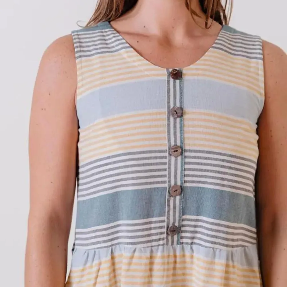 Cora Reversible Dress Sky Stripe