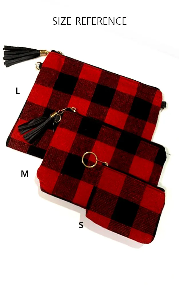 EABG9375 White Glen Check Crossbody Clutch Bag