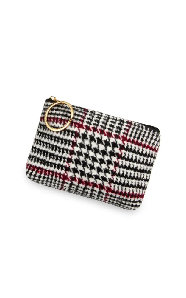 EABG9375 White Glen Check Crossbody Clutch Bag