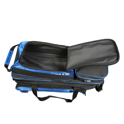 ELITE 3 Ball Slim Triple Tote with Shoe Bag and Access Pouch - Black/Royal Bowling Bag