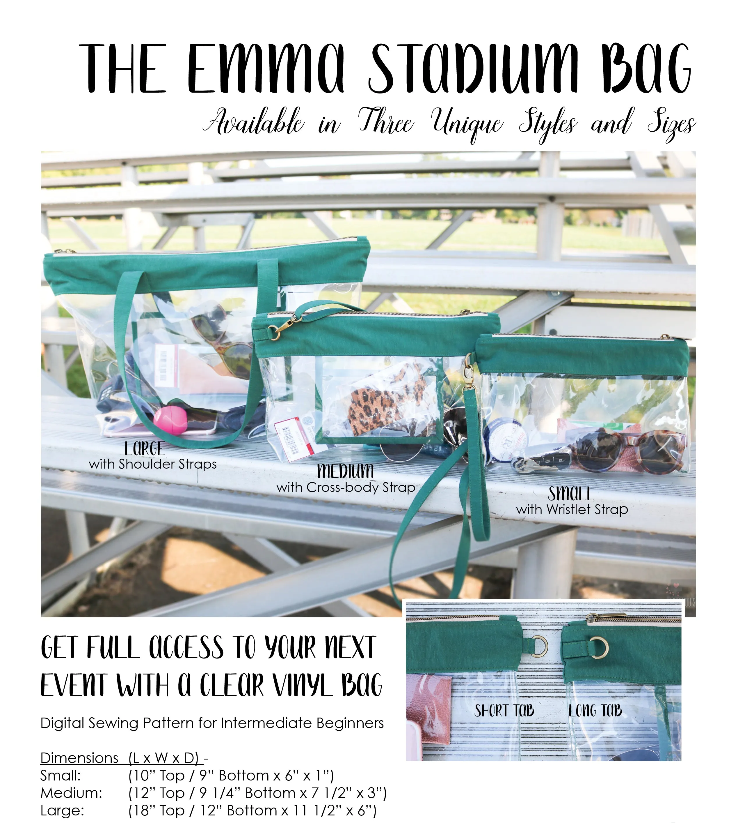 Emma Stadium Bag Digital Sewing Pattern