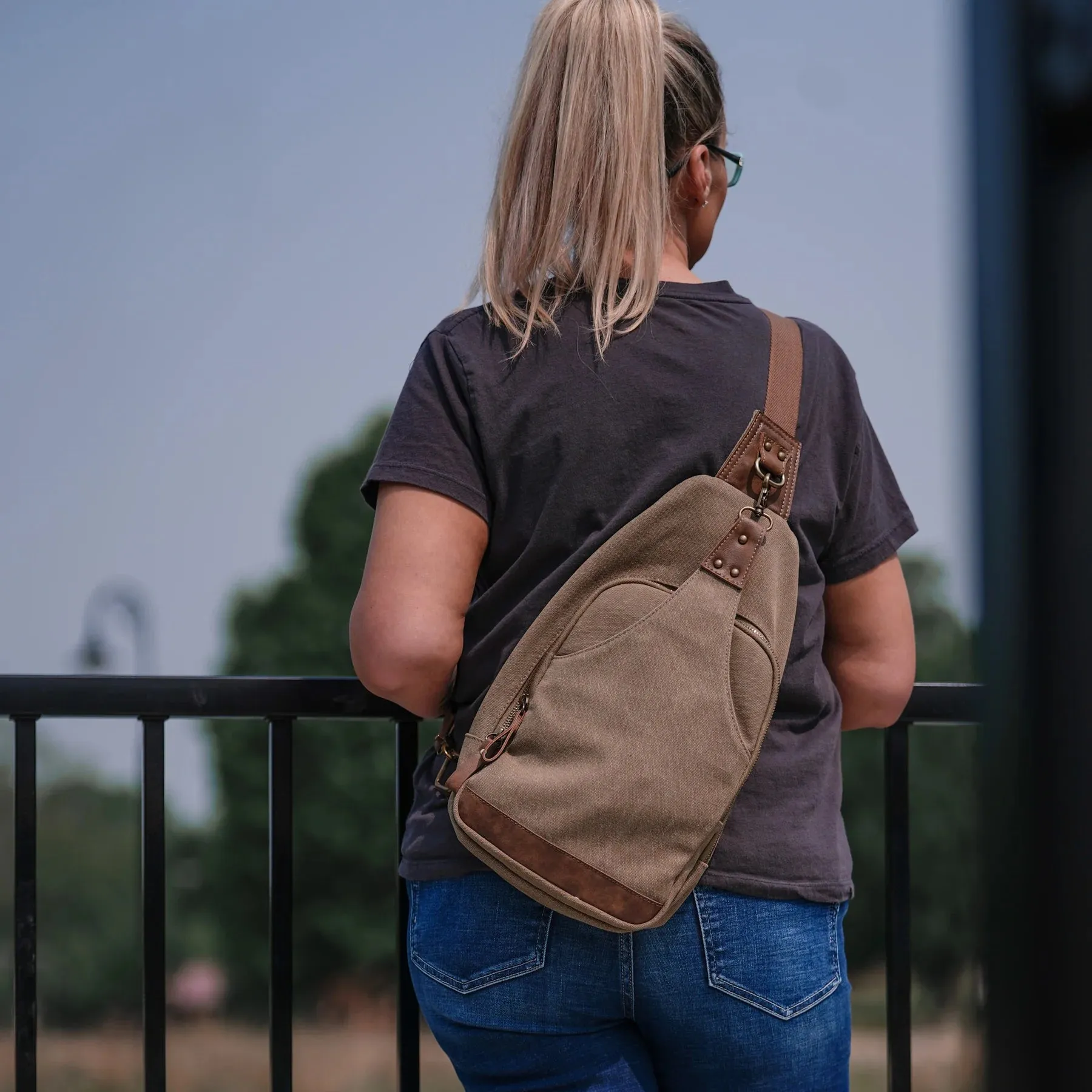 Glacier Canvas Concealed Carry Sling Backpack