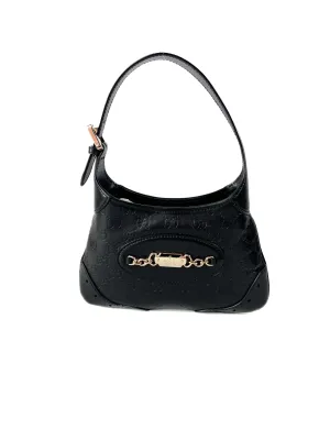 Gucci black leather mini Guccissima bag