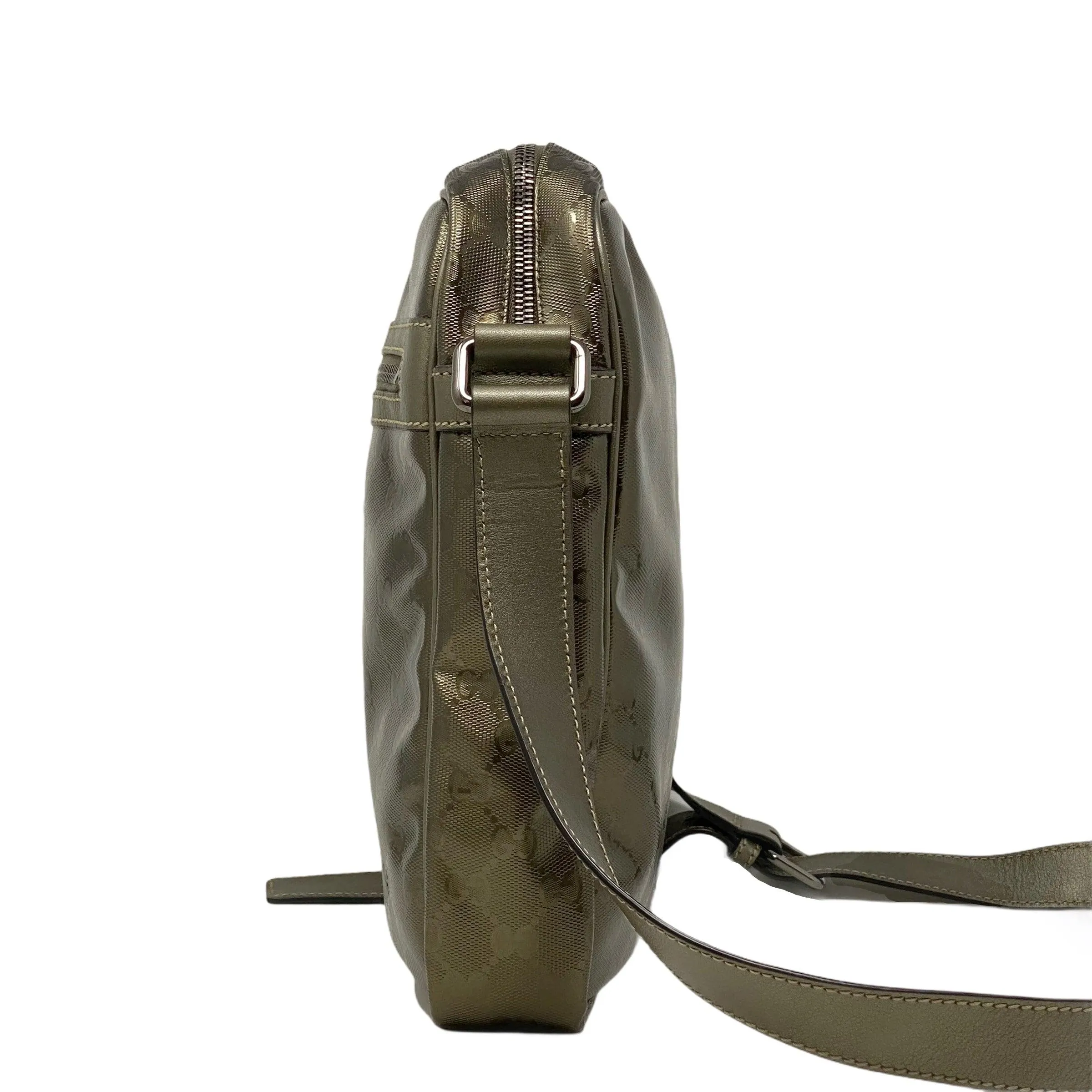 Gucci Olive Coated Canvas Imprime Messenger Bag