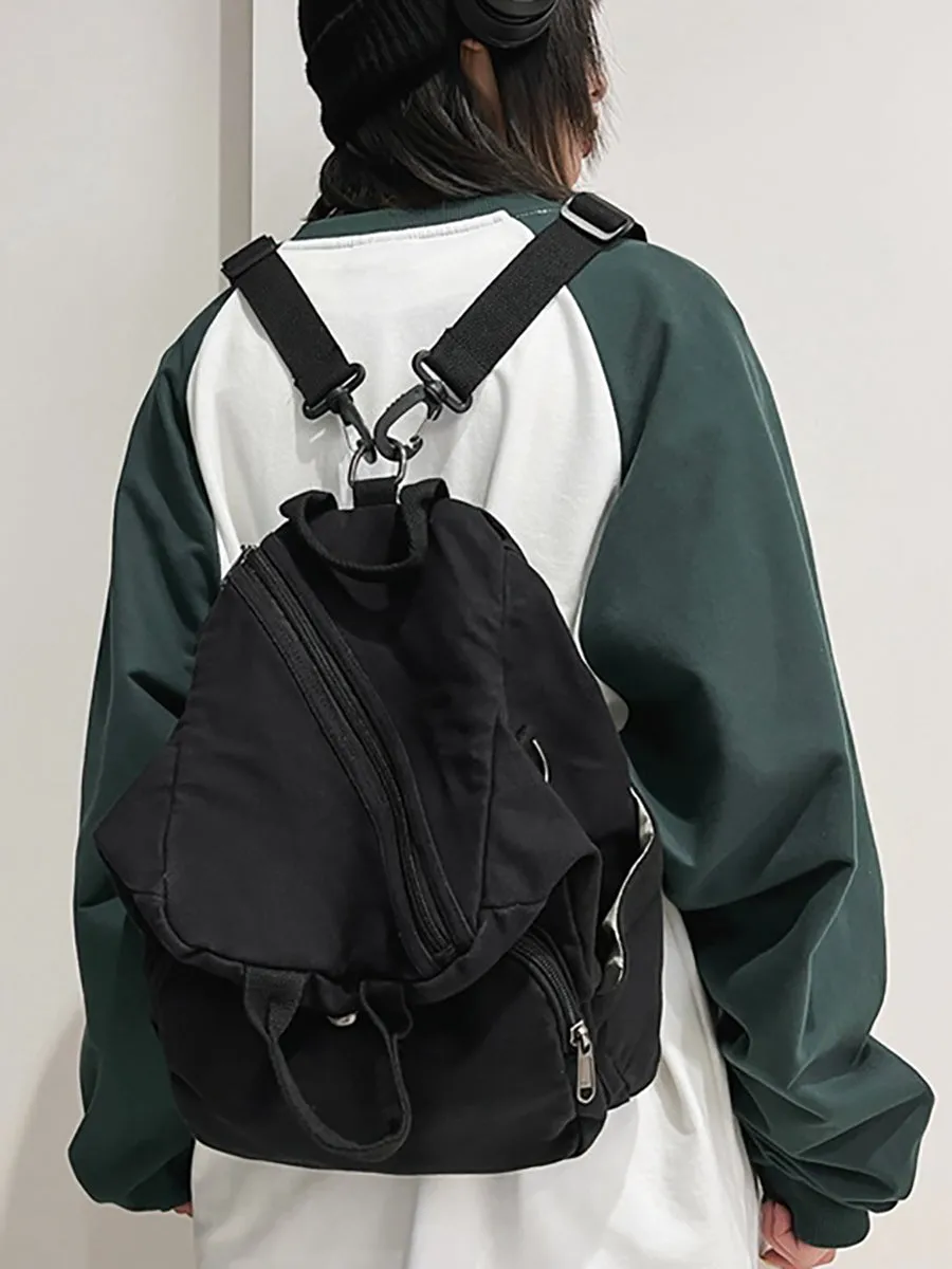 Japan Style Canvas Solid Shoulder Bags Backpack