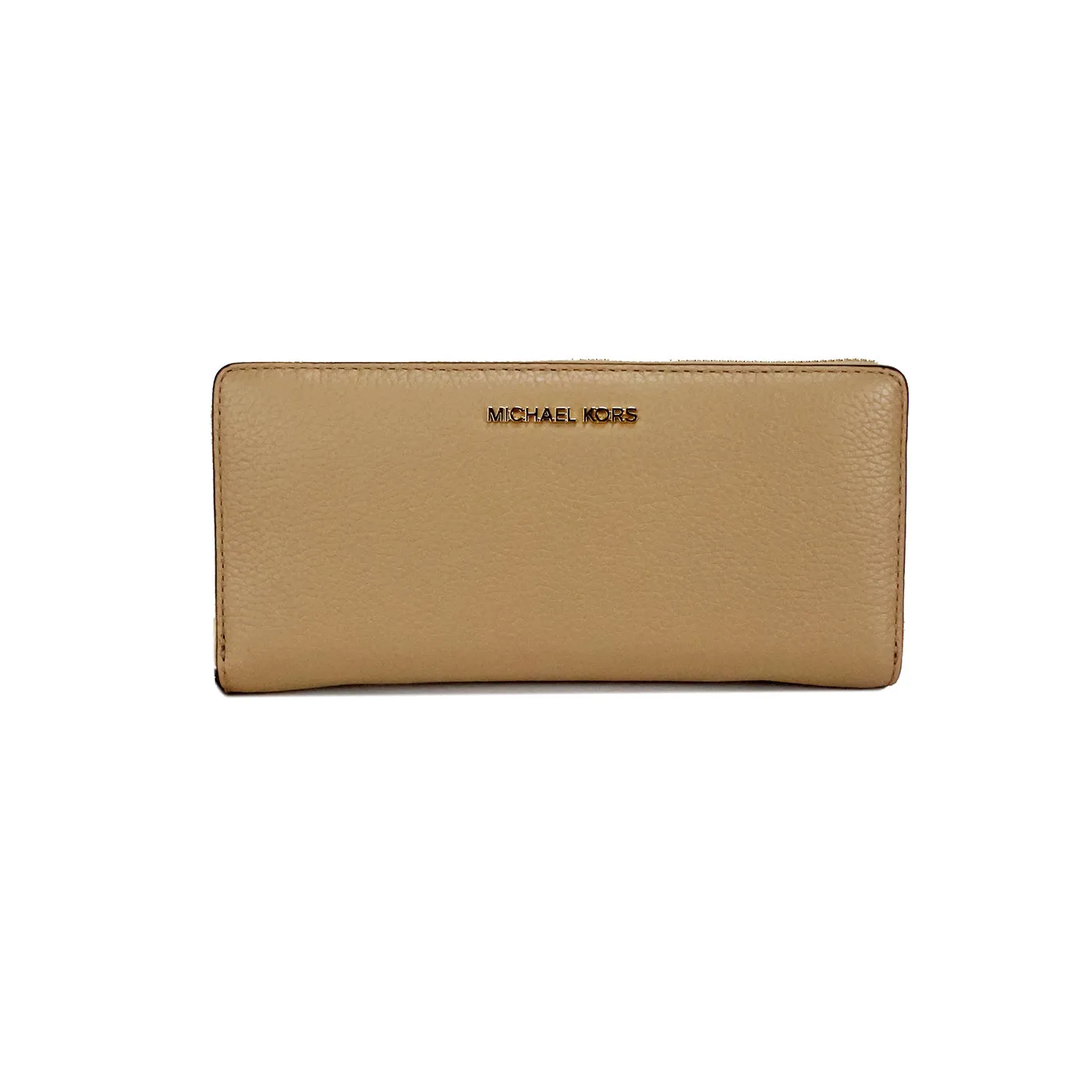 Michael Kors Jet Set Travel Large Camel Leather Continental Wristlet Wallet