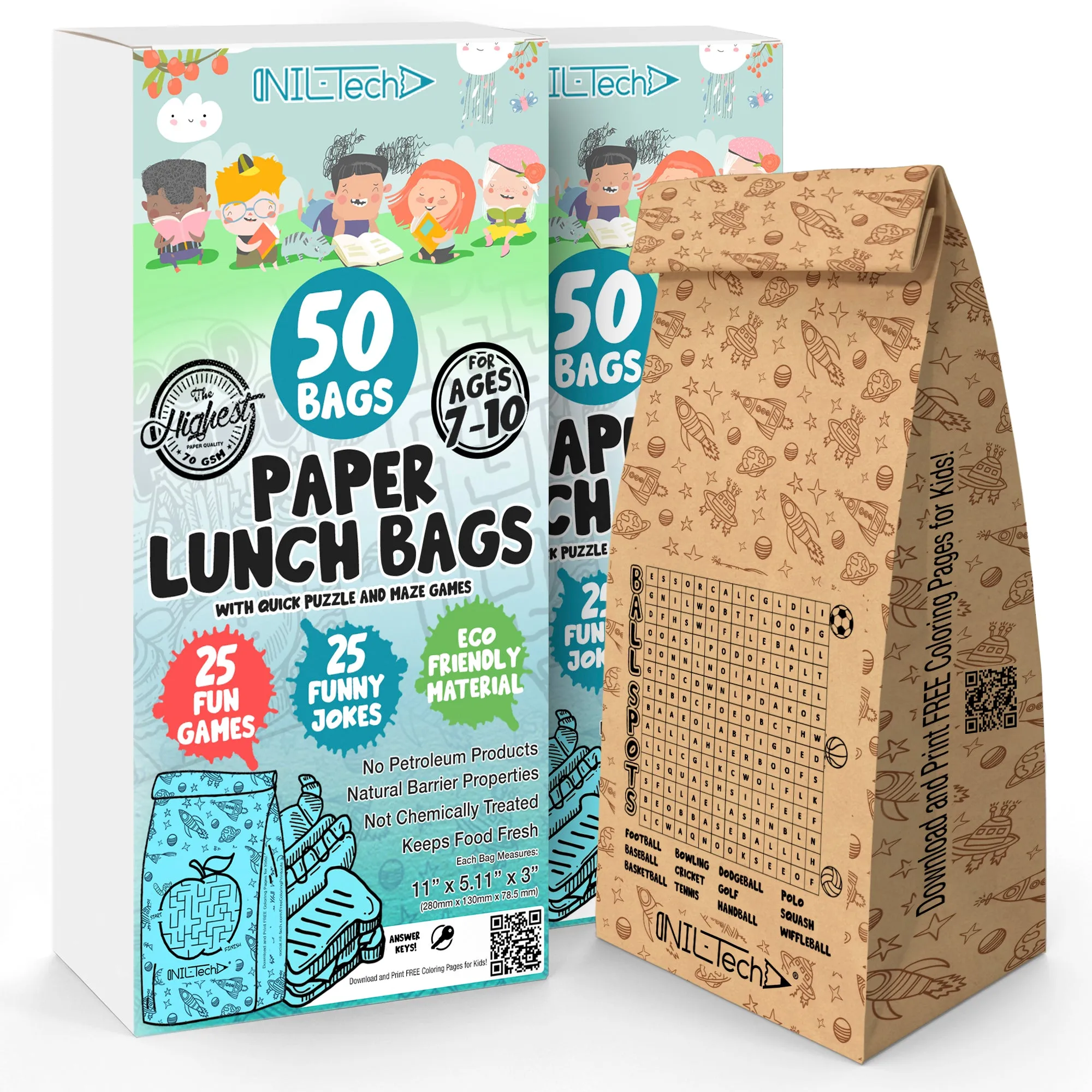 Paper Lunch Bags - 50 pcs