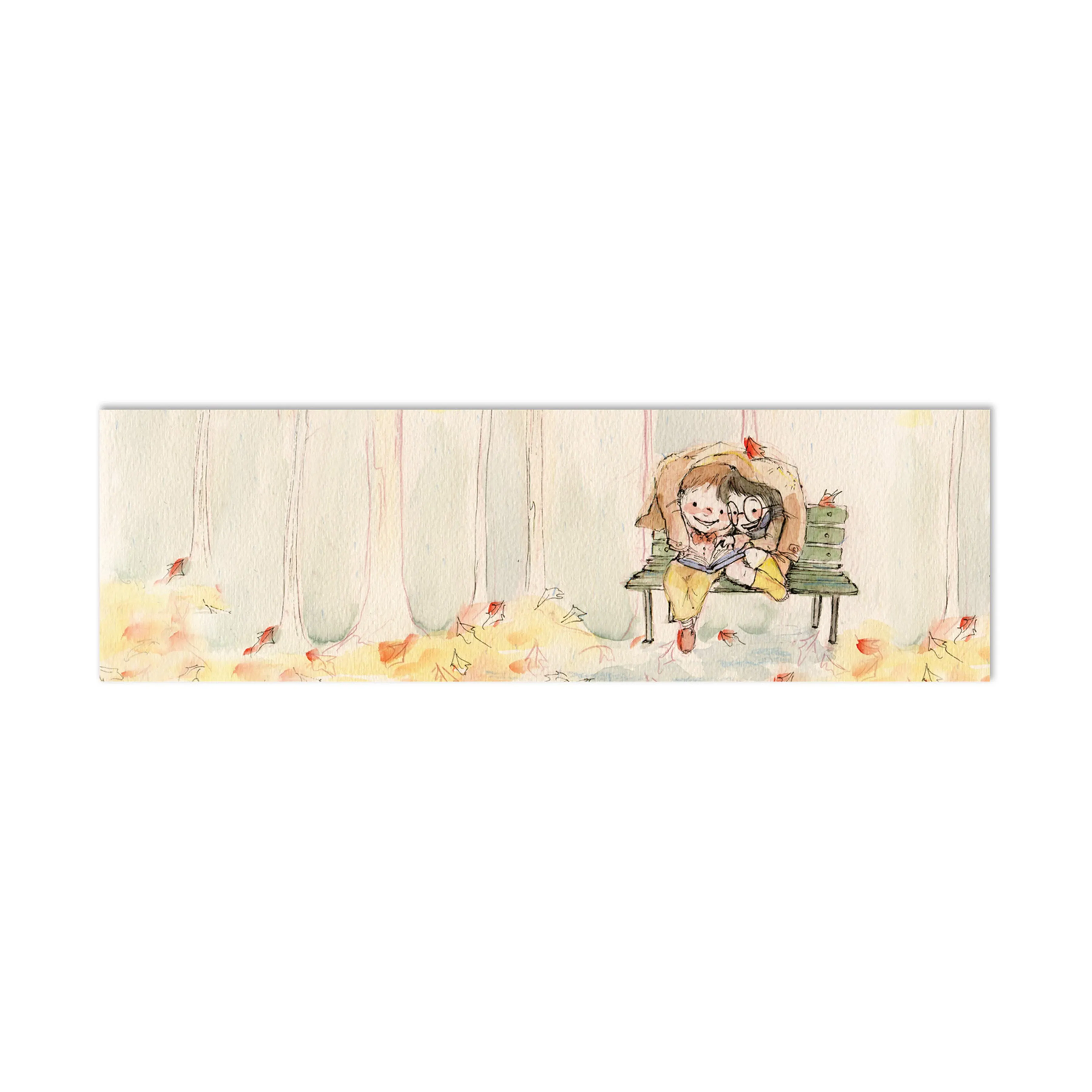 Reading in Autumn Canvas Bookmark