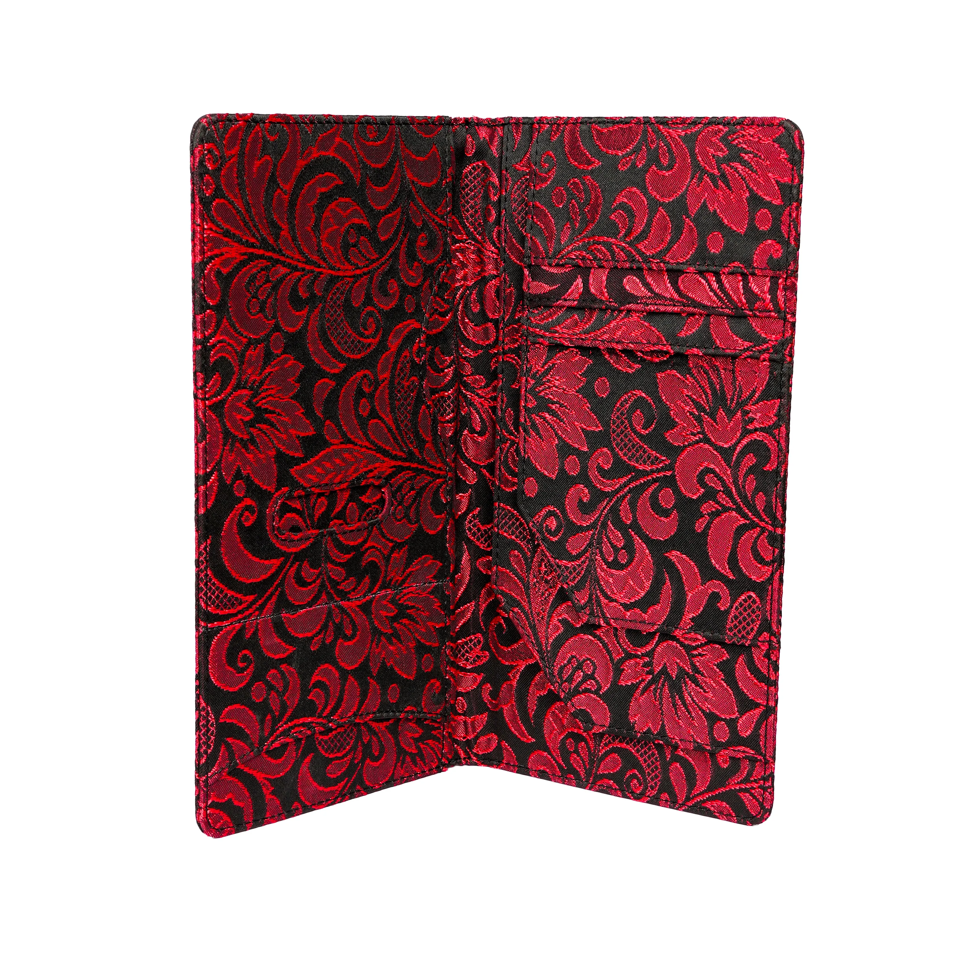 Red Brocade Card holder Wallet