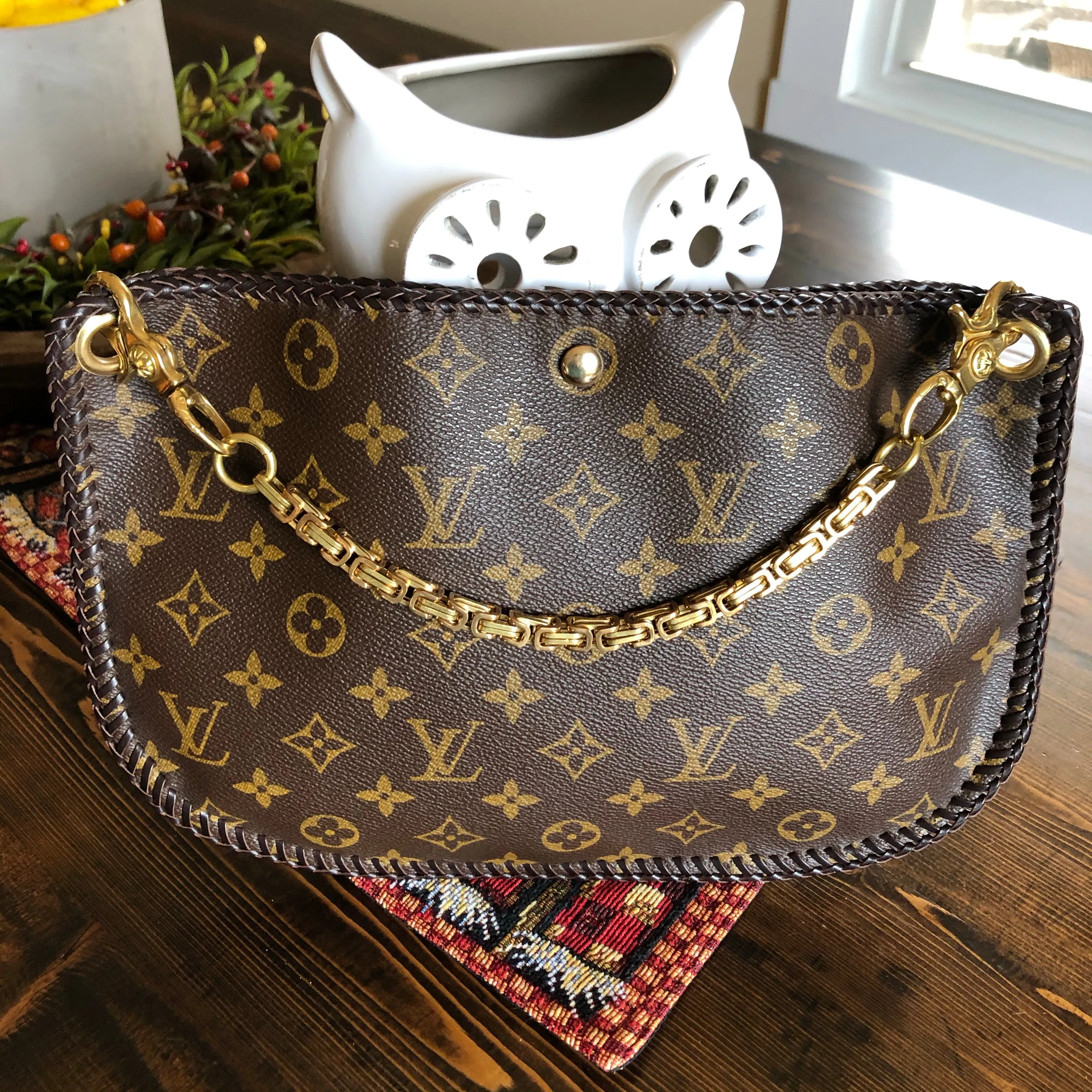 The Peacock - Vintage Monogram Hobo Crossbody