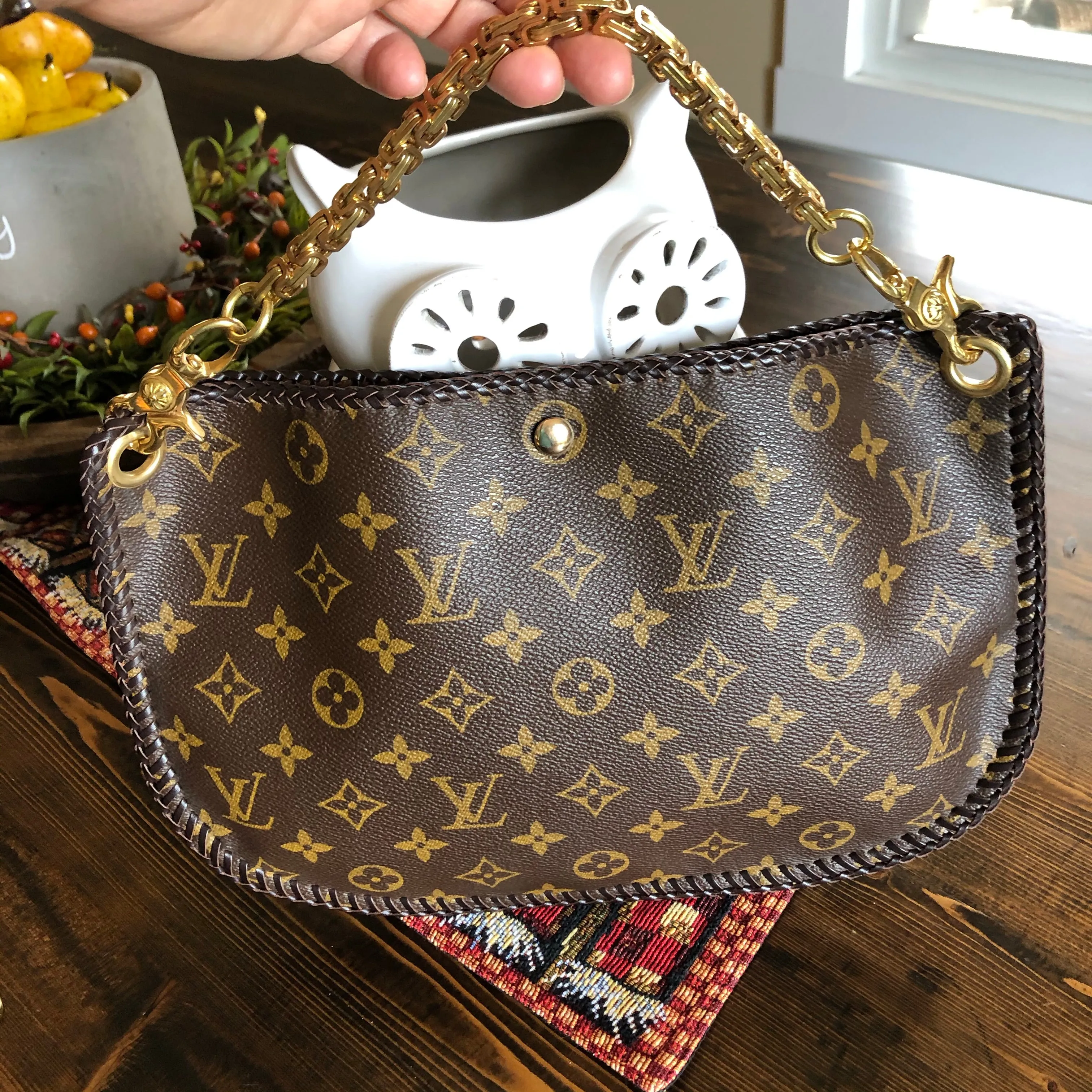 The Peacock - Vintage Monogram Hobo Crossbody