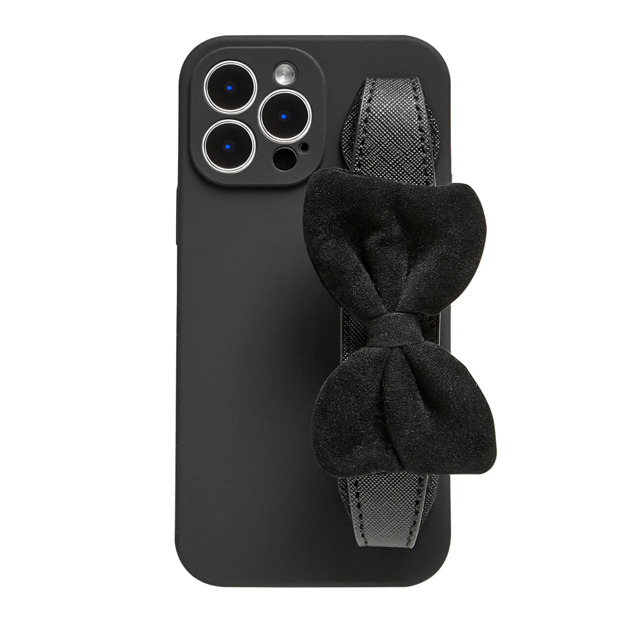 Tweed Bowknot Wristlet Phone Case