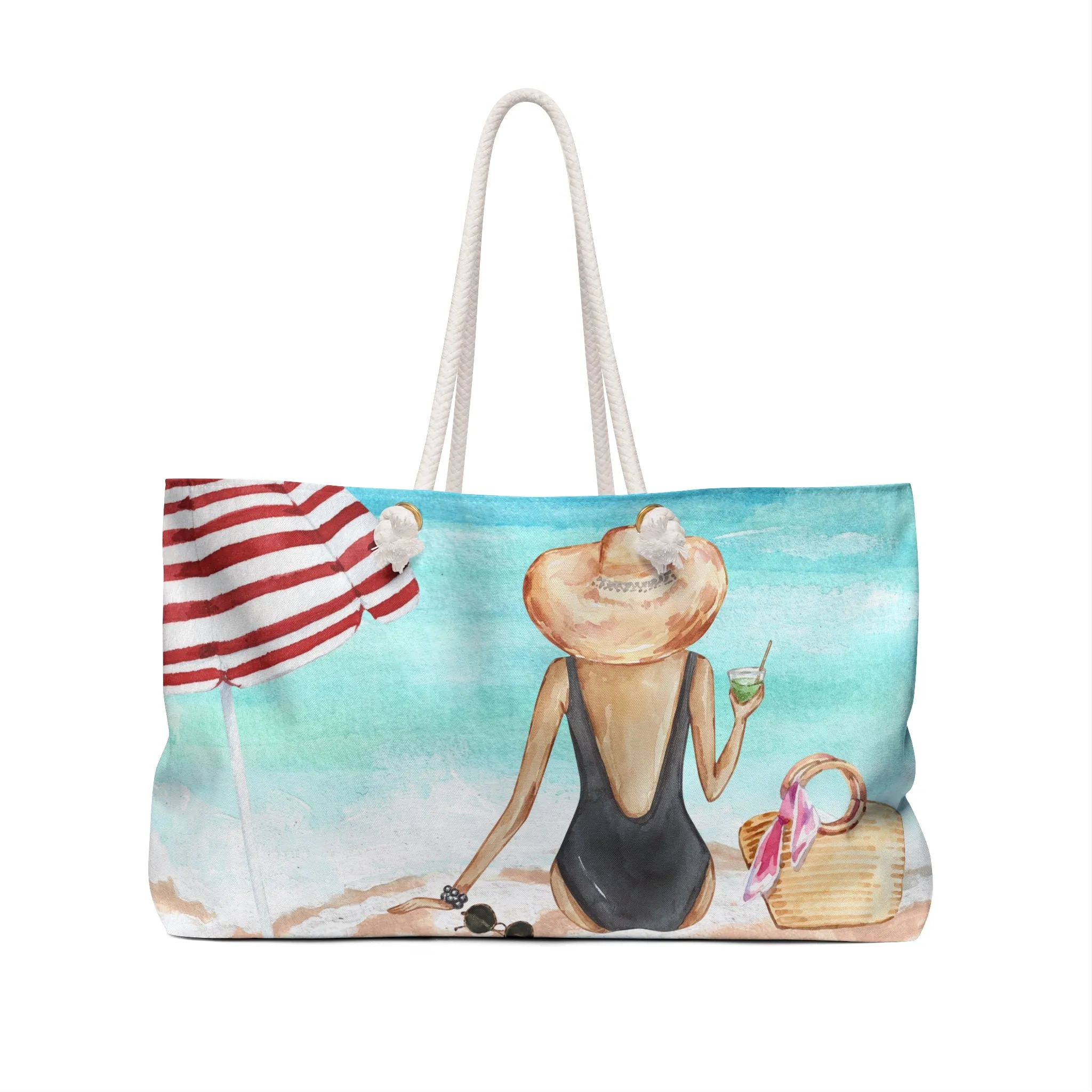 Watercolor beach Weekender Bag