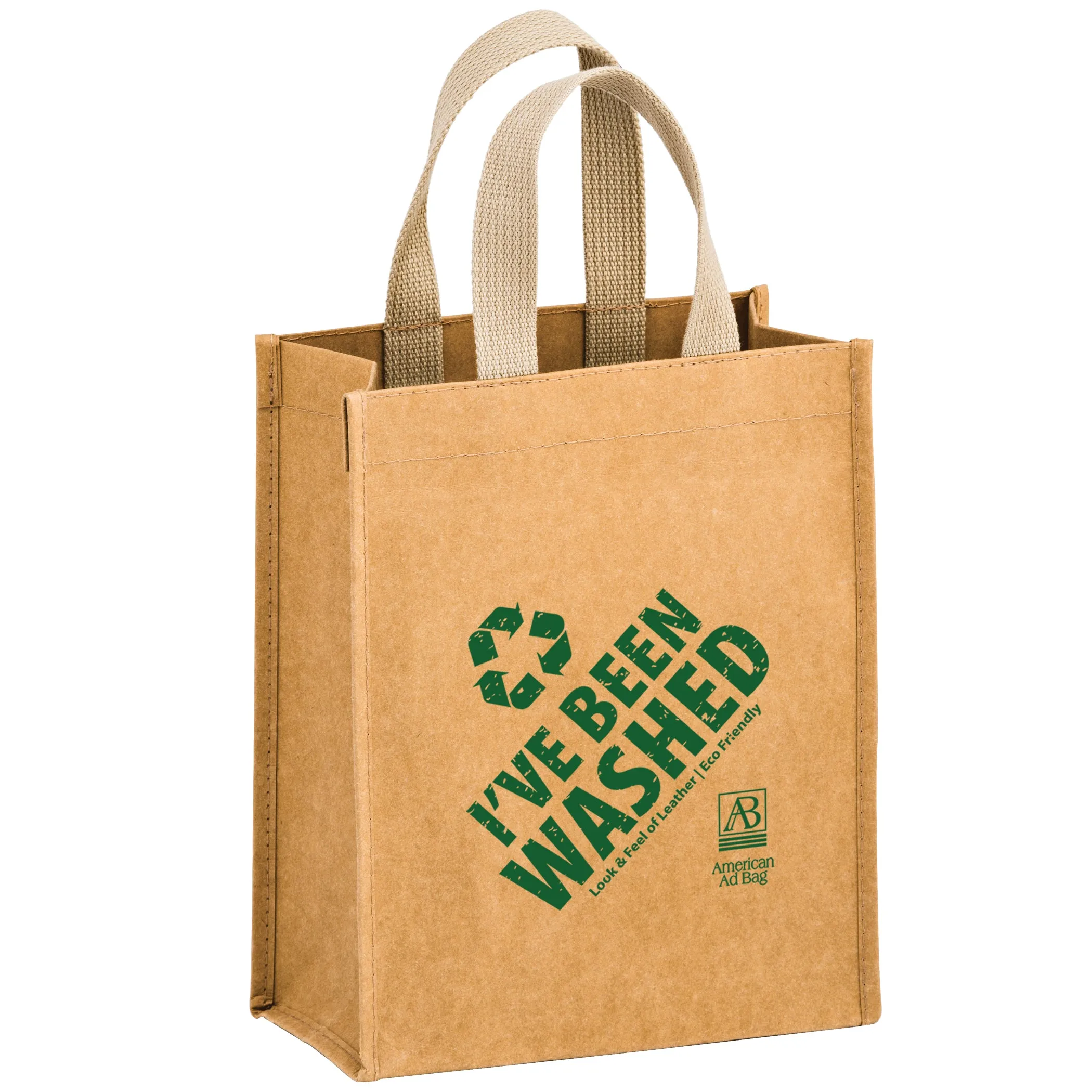 Wholesale CYCLONE - WASHABLE KRAFT PAPER TOTE BAG WITH WEB HANDLE - WB8410