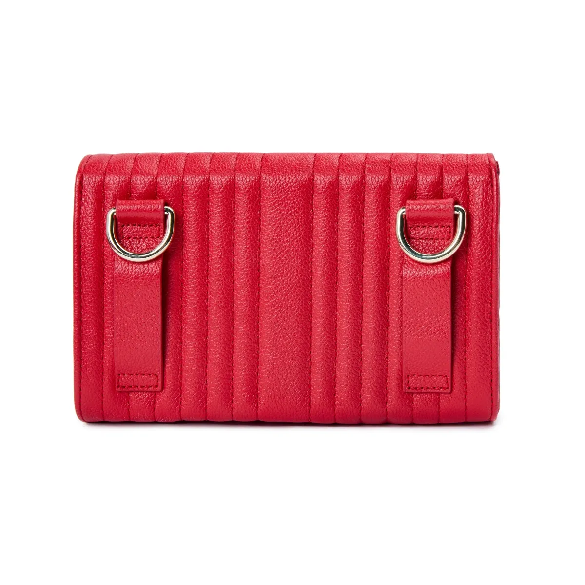 WOF Mimi Collection Leather Red Crossbody Bag with Wristlet