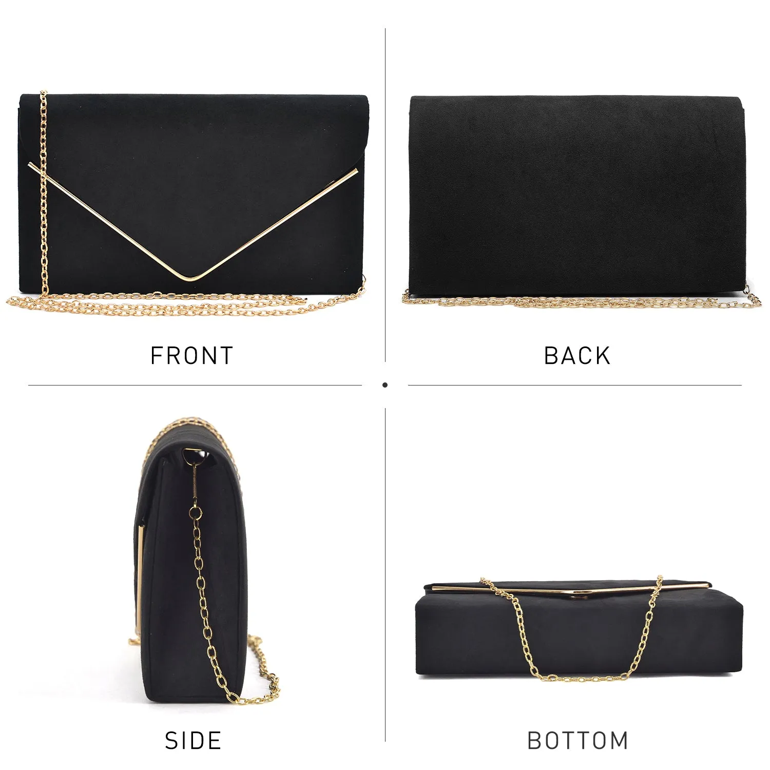 Women Faux Suede Velvet Formal Evening Party Purses