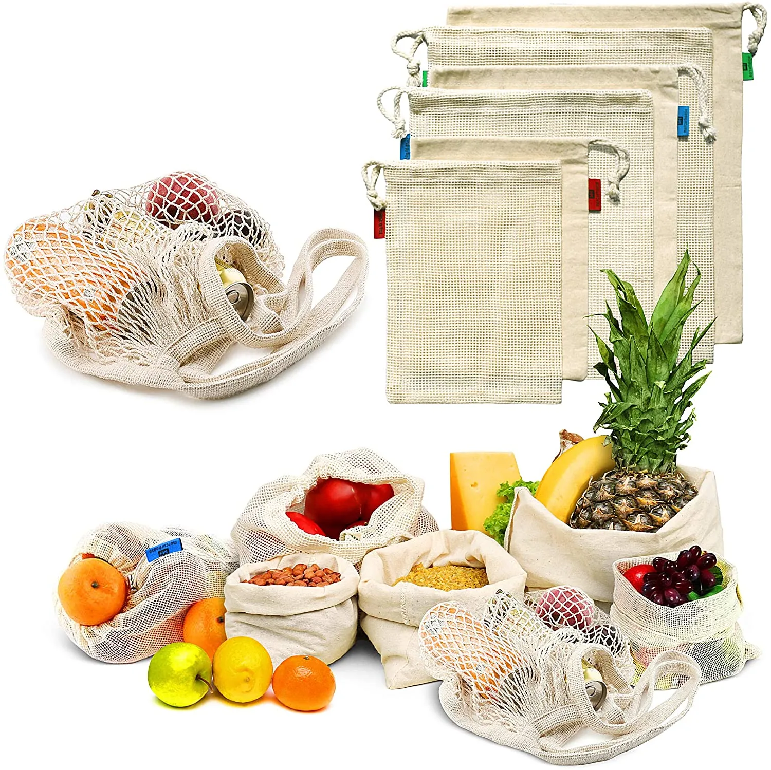 Zero Waste Organic Cotton Reusable Produce Mesh Bag